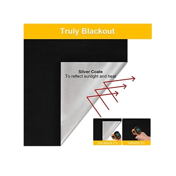Blackout Curtains 150x200cm Portable Blackout Fabric Easy Installation for Bedroom Windows[JUN]