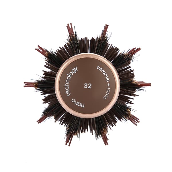 Højkvalitets Anion Antistatisk Rund Hårbørste Salon Styling Børste Kaffe (32mm)