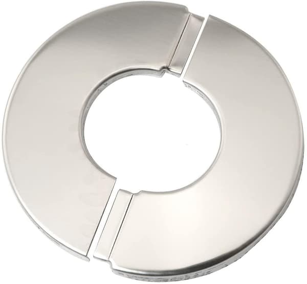 2 stk. runde veggmonterte vannrørsdeksler i rustfritt stål, tilbehør for 28 mm diameter