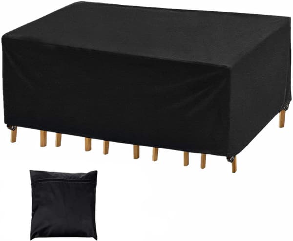 123*123*74cm, Sort Havemøbelovertræk - Vandtæt Udendørsbord