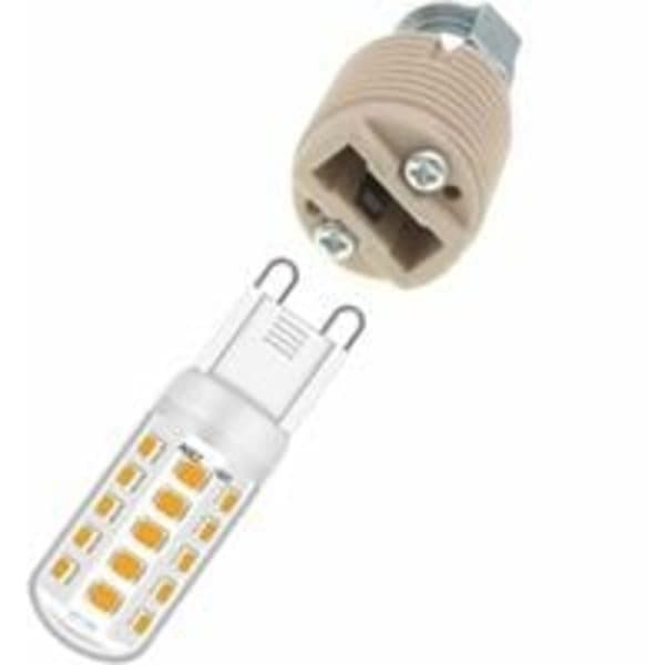6-pakning G9 lampeholder med feste, keramisk gjenget G9 halogen S