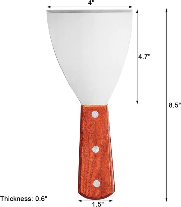 Premium grillskraber i rustfrit stål, skrå spatel, 2-pak