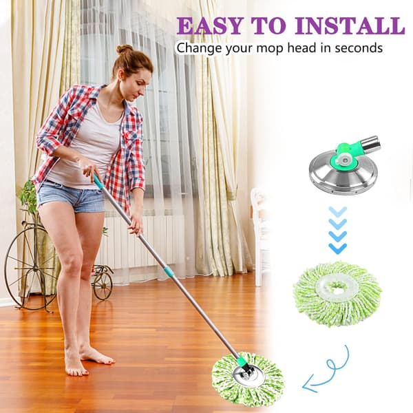 4-pakning Clean Twist Disc Mop-erstatningshode, gjenbrukbar mikrofiber