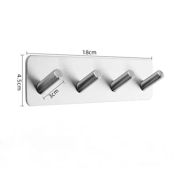 Self-adhesive stainless steel coat hooks decorative sticker wall