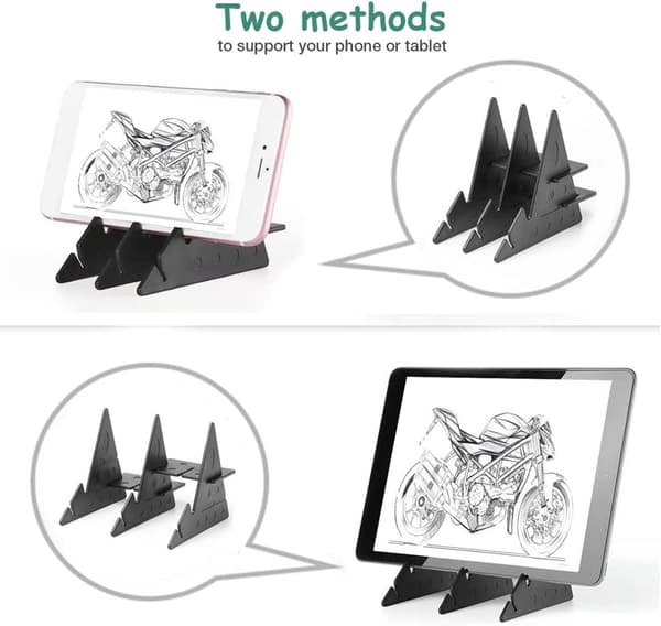 Optical Drawing Board, Tracing Plate with Transparent PC Lens Stand for Kids, Students, Sketching and Copying, 2-Pack Large 26x19cm Medium 20x13.5cm