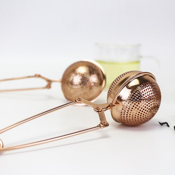 Tekule i rustfritt stål, Rose Golden løsblad-te-sil for teisme