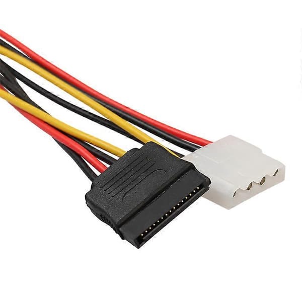 15-bens SATA han til 4-bens IDE Molex hun + 15-bens SATA hun strømkabel