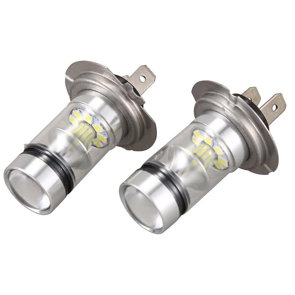 1 par høyeffekts LED H7-pære 100W 20LED bil tåkelys frontlys 6000k hvit