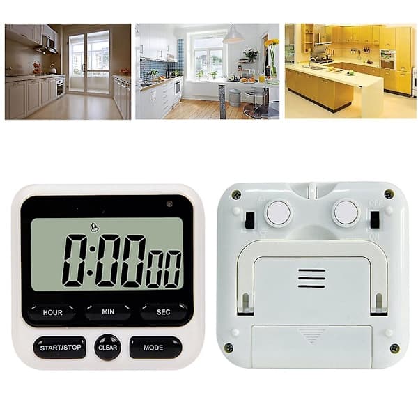 Elektronisk køkkentimer LCD-skærm Stor skærm Elektronisk timer Positiv