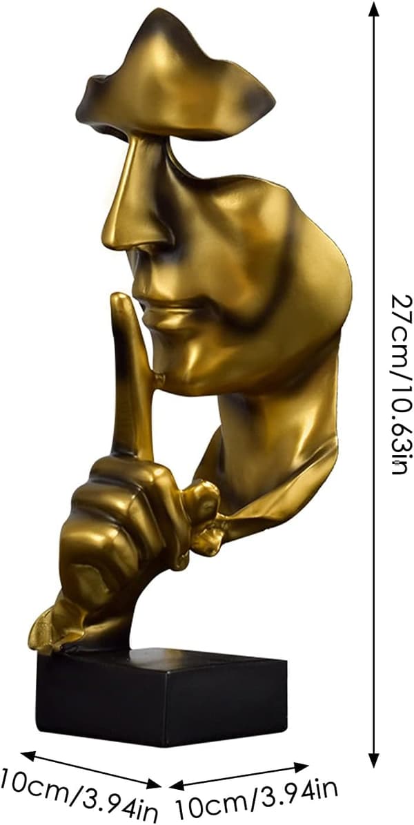 Abstrakte skulpturer, stillhet er gyllen skulptur stille mann