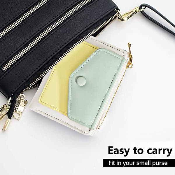 Lille pung til kvinder, ægte kortholder, organizer, kompakt, bifold, dame mini håndtaske, 11,5cm*9cm*2cm