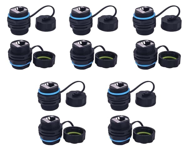 IP68 Vattentät CAT6 RJ45 Panelmonterad Koppling (10-PACK) -