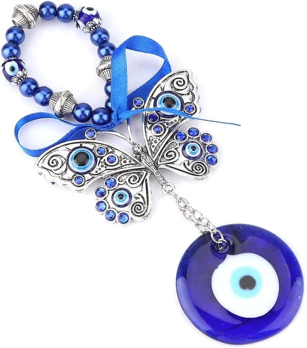Blå Øje Beskyttelse Blå Amulet Glas Vedhæng Heldigt Hjem Beskyttelse Vægdekoration