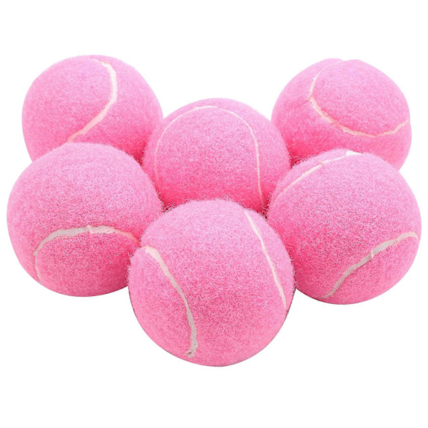 6-pack Pink Tennis Balls Durable Elastic Training Balls 66mm