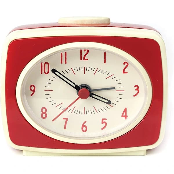 Liten Retro Klassisk Vintage Stil Tickande Quartz Urverk Analog Väckarklocka, Självlysande