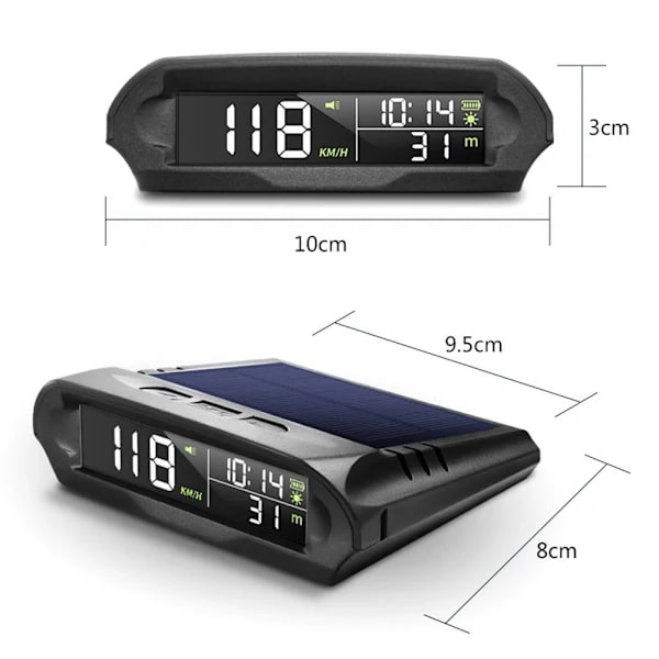 Solar HUD Display Head Up Display Dekktrykkovervåking Svart