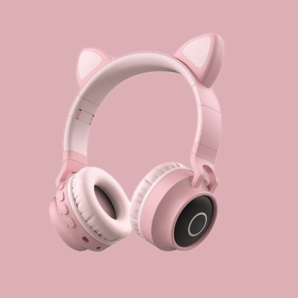 Bluetooth-headset med kattöra, spelheadset Pink
