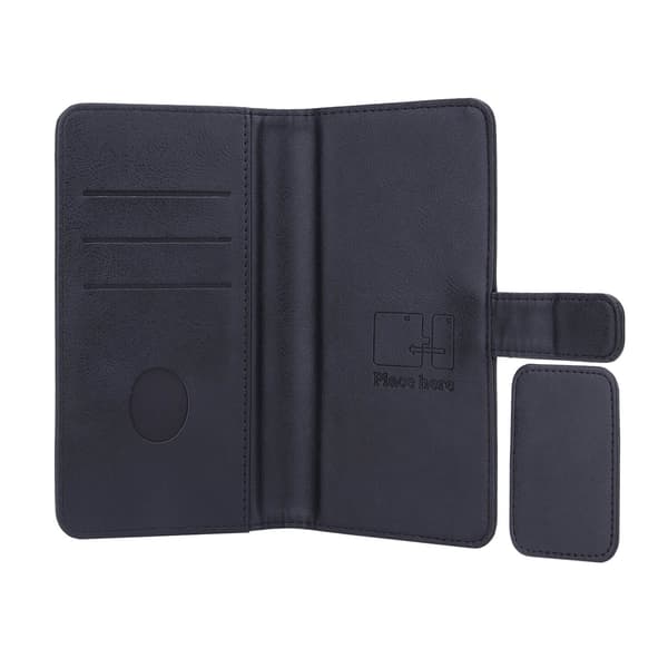 Mobile Phone Case Radiation Protection PU Universal 2in1 Black - Large 5.5-6.7 \"