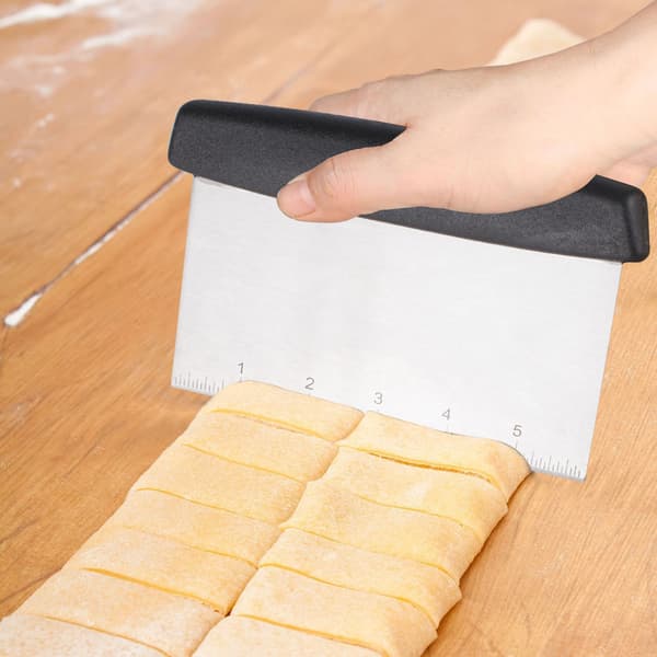 Håndtak i rustfritt stål Skrape og Hakker, Bakverksskrape, Deigskrape Hakker, Multifunksjonell Kake- Pizzaskrape Kutter