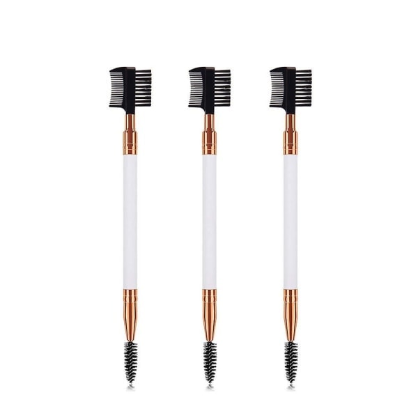 3 stk. to-i-en børster Mascara børster Makeup Øjenbrynsbørste Øjenvippekam Øjenbryn Øjenvippe Dual-c sort