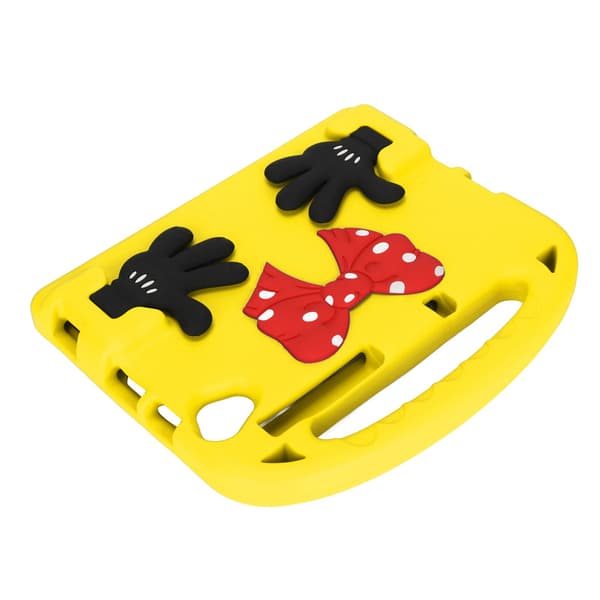 Kids Tablet Case for TAB M10 for Galaxy TAB S6 for MatePad Precise Cutout Adjustable Angle Non-Toxic Cartoon Tablet Case Yellow