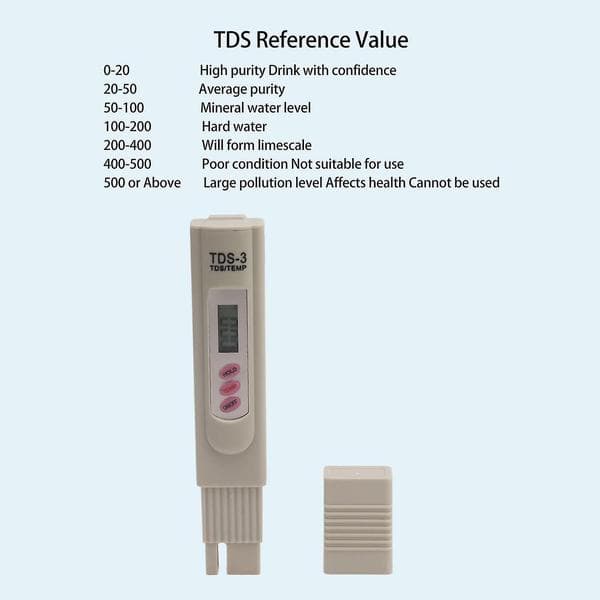 TDS Vandtester Bærbar Grå Vandkvalitetstester Måler 3 Knapper Digitalt Display Vandkvalitet TDS Testpen til Akvarium