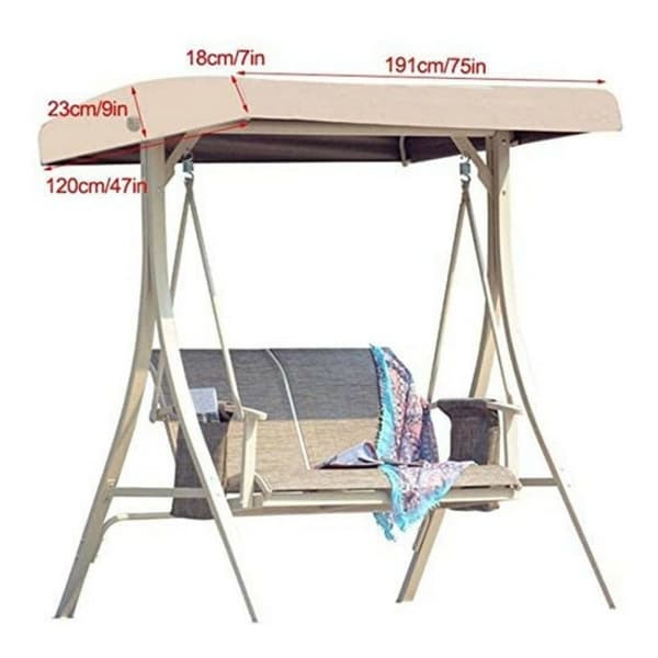 Beige Replacement Cover for Swing Chair, 3-Seater Replacement Cover