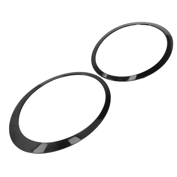 Pair Headlight Ring Gloss Black Left Right 51137149905 Replacement for Cooper Clubman R55 2008‑2015