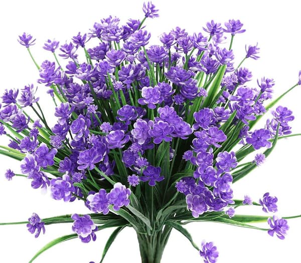 Violte 8 stk udendørs kunstige blomster UV-bestandige