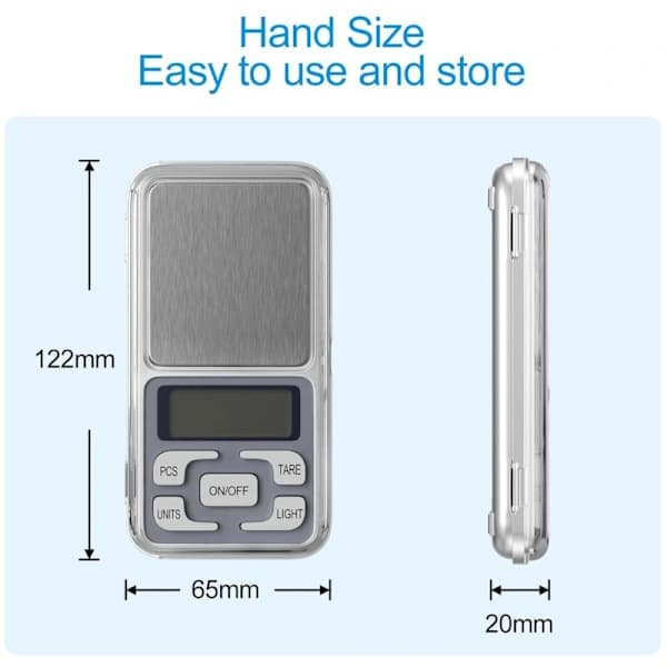 Precision Kitchen Scale 500g, 0.01g Accuracy, LED Display with Tare Function, Compact for Food, Coffee, Jewelry
