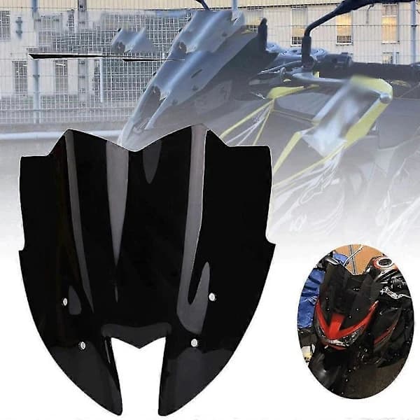 Motorcycle Black Windshield Visor Compatible with Kawasaki Z800 2012-2016