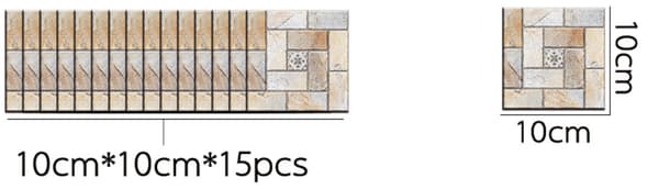 15 stk. Selvklæbende Flise Tapet 10 x 10 cm Mosaikstil