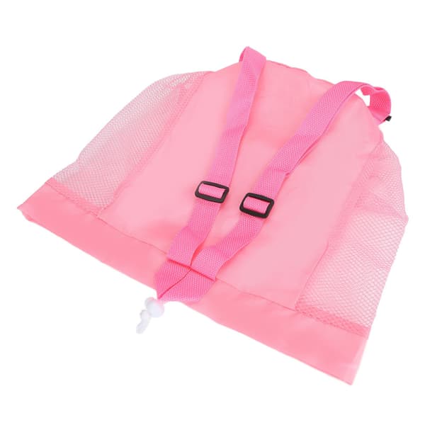 Kids Toy Storage Bag Extra Large Breathable Mesh Bag Foldable Beach Bag with Shoulder Strap Pink