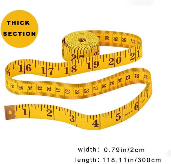 2-pack Thick Fabric Measuring Tape, 300cm Soft, Sewing, Weight Loss