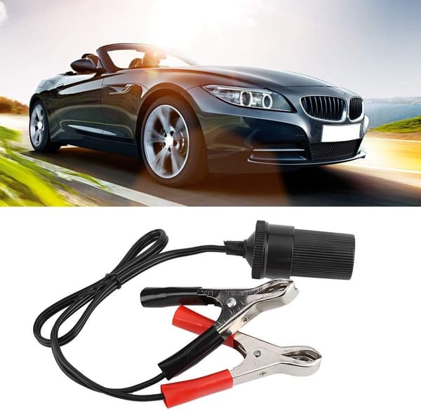 Sigarettenneradapter, 12V Bilbatteri Clip On Adapter Sigarettuttak Tenner Reiselader