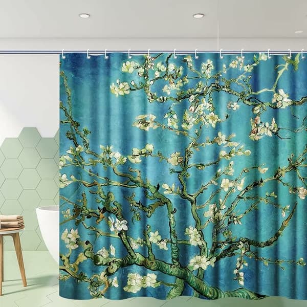 Dusjforhengsett med kroker Van Gogh Mandelblomst Hjem Kunst Malerier Bilder for Baderom