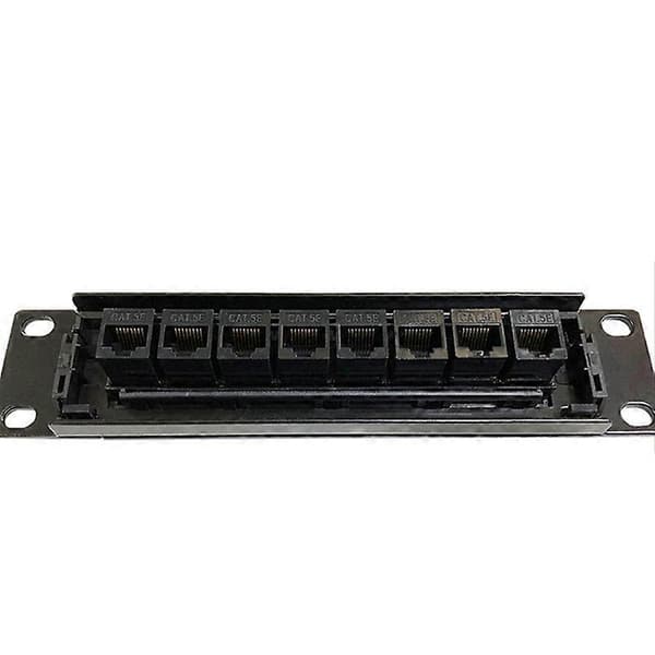 8-porters Rak CAT6 Patchpanel RJ45 Nettverkskabeladapter Jack Ethernet Distribusjonsramme