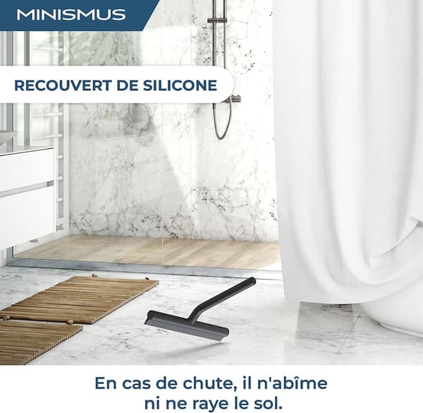 Silicone Squeegee with Hanging Hook (White) - Water Wiper for Shower, Car, and Other Windows