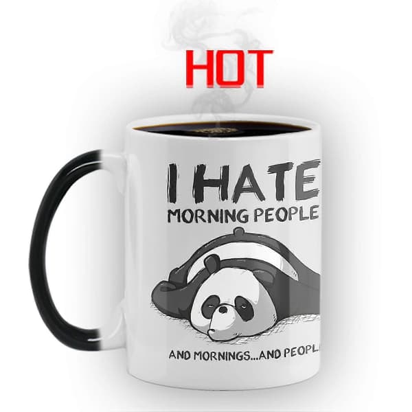 Jag Hatar Morgonmänniskor Färgskiftande Mugg Keramisk Termisk Kaffefrukostmugg