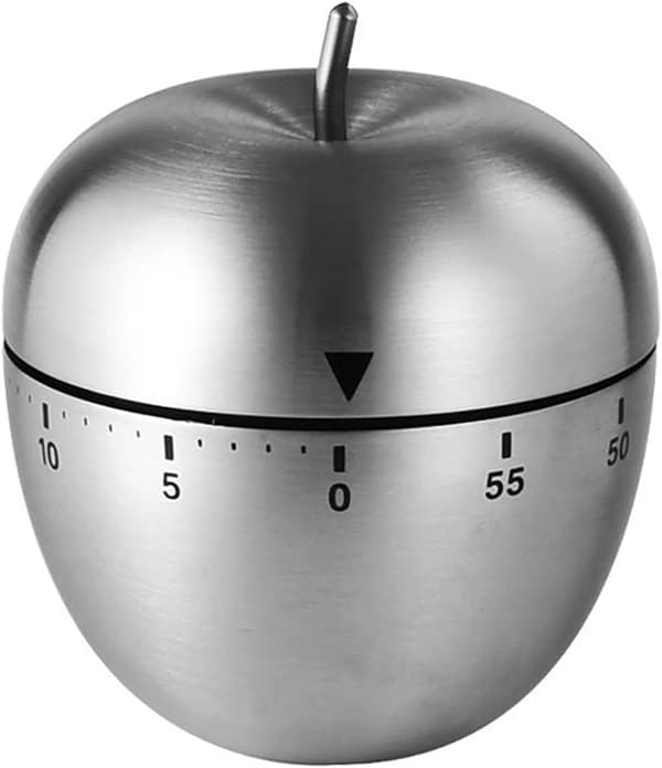 Apple Køkkenur Manuel, Mekanisk Roterende Alarm i Rustfrit Stål 60 Minutters Nedtælling Sød Æbleformet Timer til Madlavning Læring
