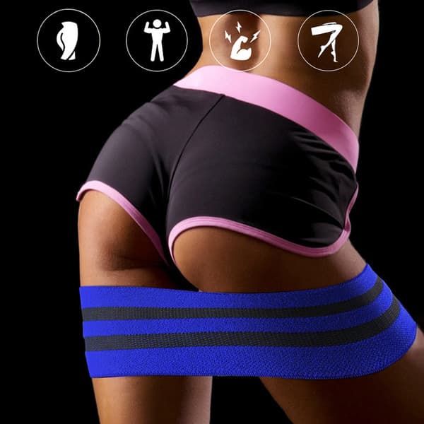 Resistance Band Latex Non-slip Elasticity Fitness Deep Squat Yoga Stretch Pull Strap Equipment for Legs Buttocks Blue