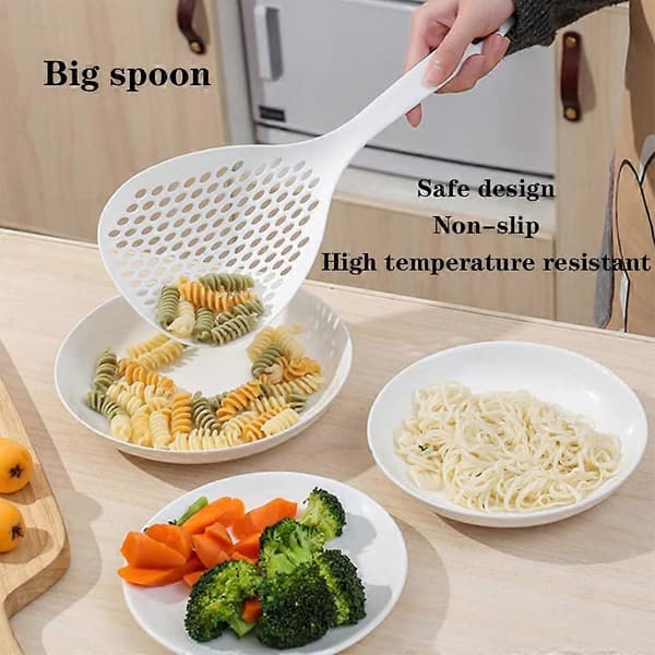 Durkslagssked Stor, Slitsade Pastaskedar Matdräneringsskyffel för Förvällning av Grönsaker, Grytor, Matlagning, Kök