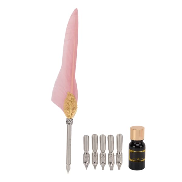 Feather Pen Set Durable Creativity Easy Writing Stationery Gift Box for Lovers Teachers Classmate Gift Dirty Powder