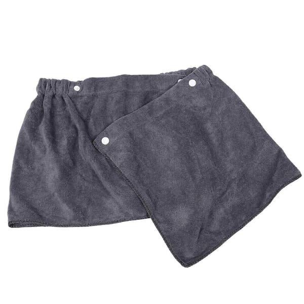 Justerbart dusjhåndkle for menn, korte bukser, polyester, bærbar design for bad, spa, grå, 1 sett