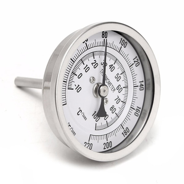 Metal Bar Ølbrygning Termometer 3 Tommer Dobbelt Skala Termometer Kit