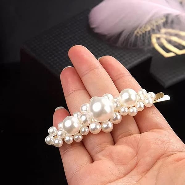 6 perlehårklemmer Elegant perlehår, glitrende perlehårbånd, perlehårklemmer, perlehårklemmer, pige- og damehårtilbehør