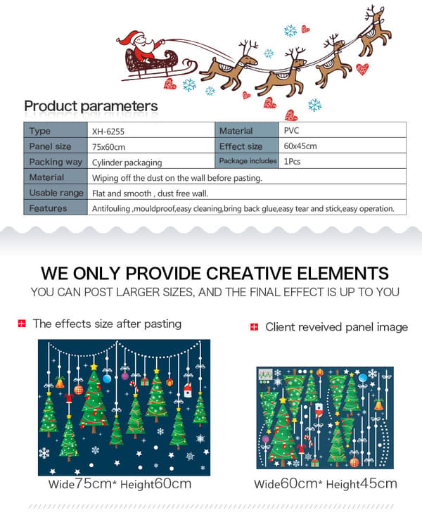 Christmas New Year Wall Stickers Window Decorative Stickers