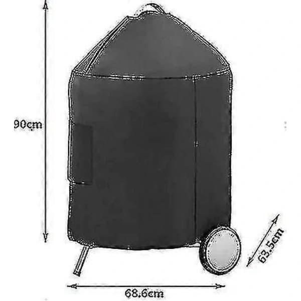 Kulgrillovertræk til Weber 57 cm kuglegrill, 600D polyester vandtæt UV-bestandig, udendørs grill, sort