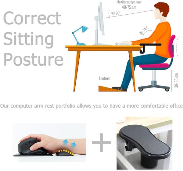 Ergonomisk håndledsstøtte i hukommelsesskum til kontorborde og gaming -FA-