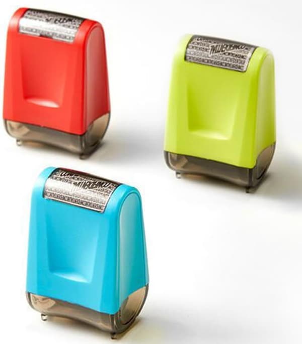 3-piece Identity Protection Roller, Refillable Self-Inking Anti-Theft Stamp Confidential Roller Stamp for Personal Messages